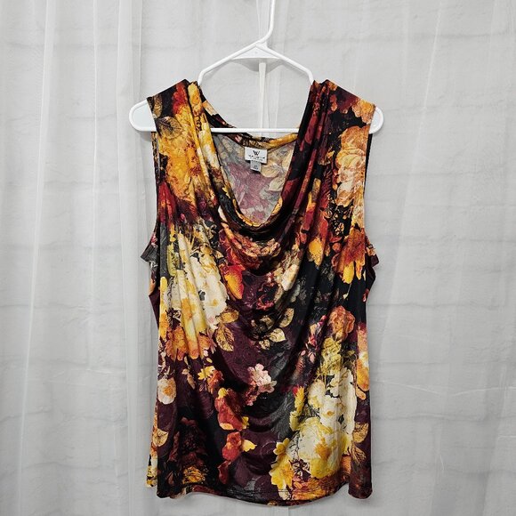 Worthington Tank Floral Goth Whimsigoth Scoop Neck Fairy Rust Burgundy 2X - Picture 6 of 9